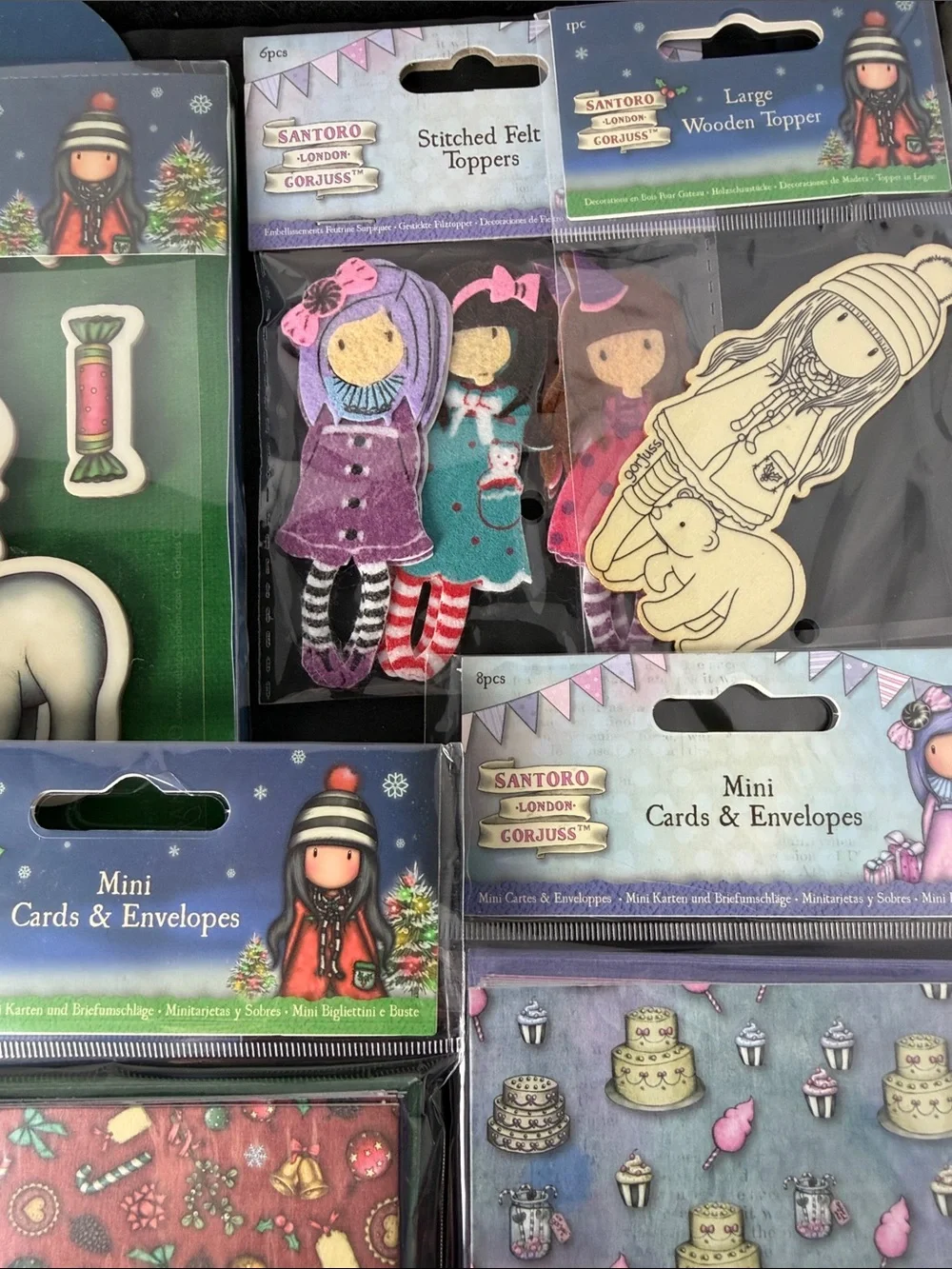 Santoro Gorjuss Girl Rubber Stamp Lot mixed lot envelope toppers